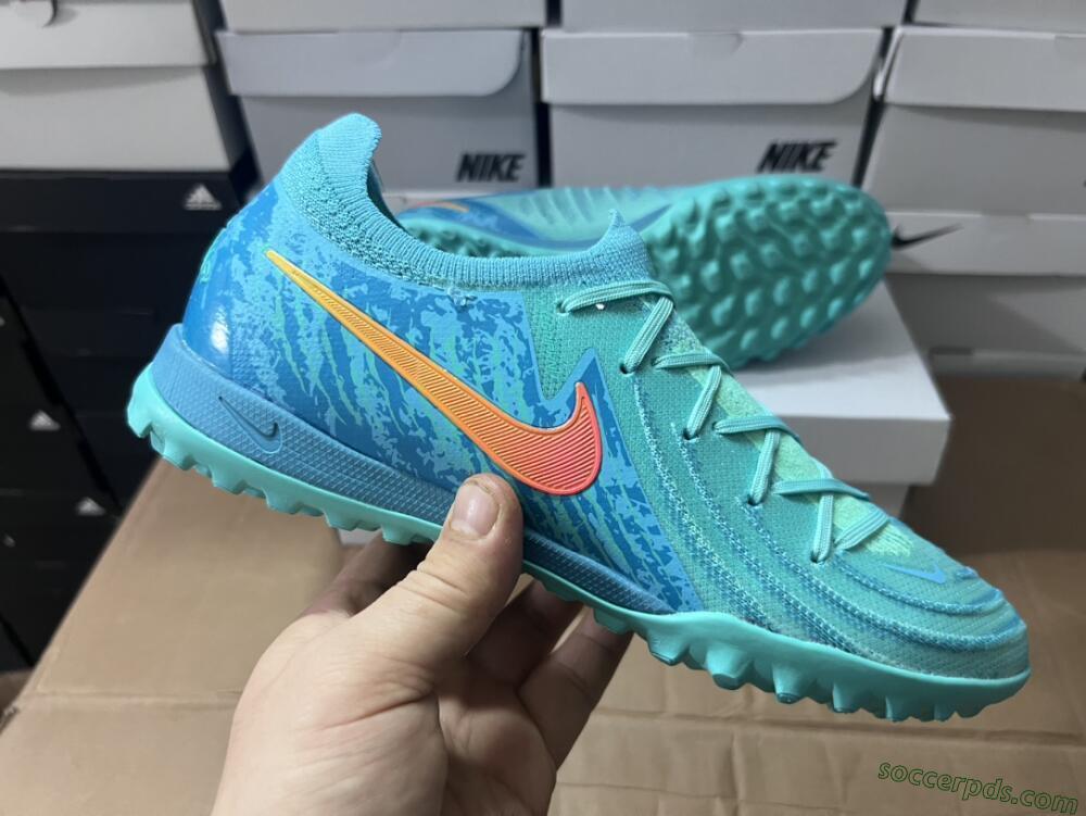 Nike Phantom Luna Elite TF Low-Tops Football Shoes - Jade/Orange/Yellow