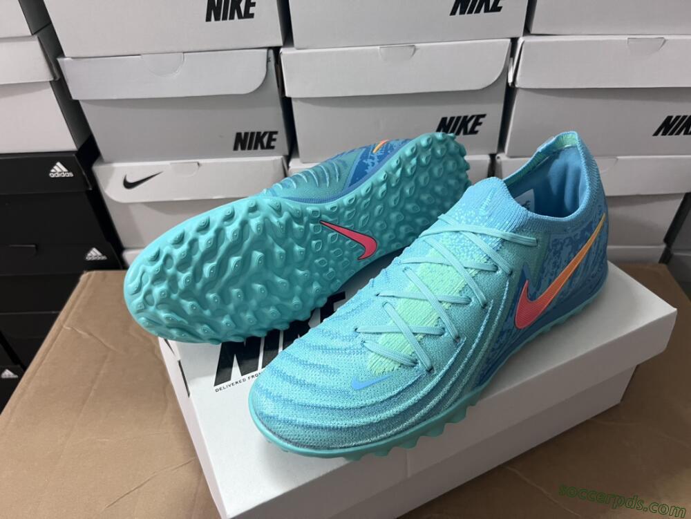 Nike Phantom Luna Elite TF Low-Tops Football Shoes - Jade/Orange/Yellow