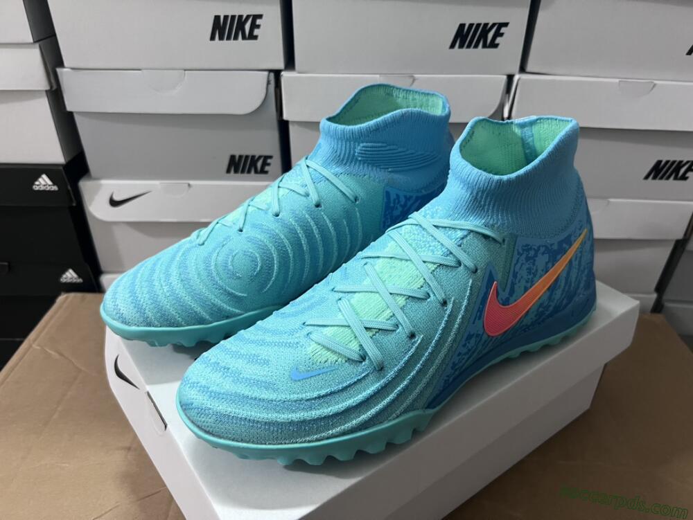 Nike Phantom Luna Elite NU TF High-Tops Football Shoes - Green/Pink/Orange