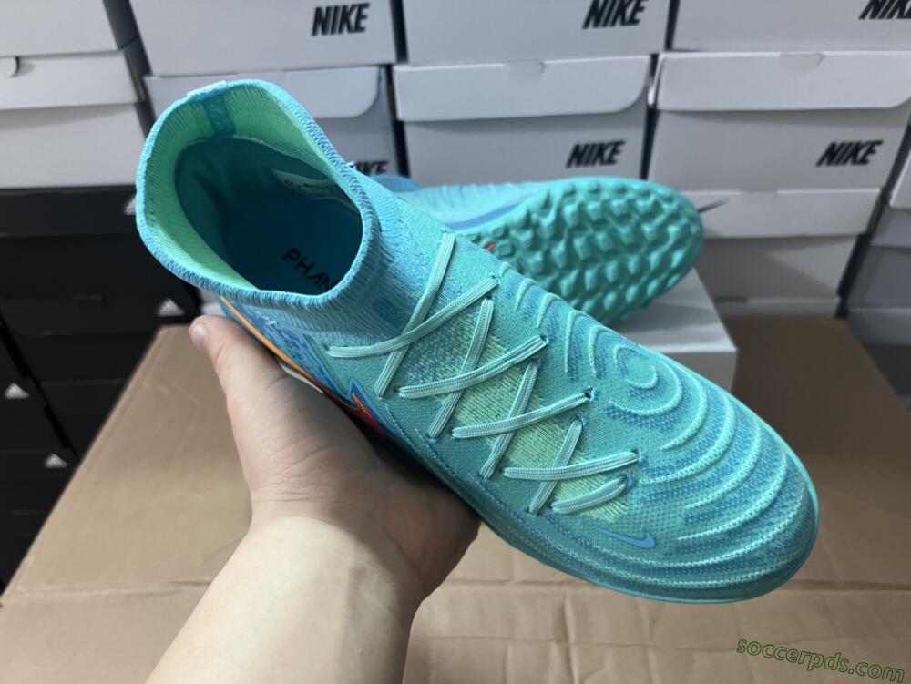 Nike Phantom Luna Elite NU TF High-Tops Football Shoes - Green/Pink/Orange