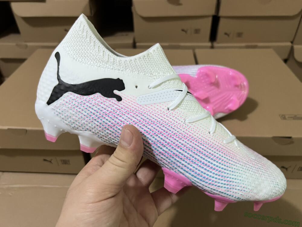 Puma Future Ultimate 2024 FG Low-Tops Football Boots - White/Pink/Blue/Black