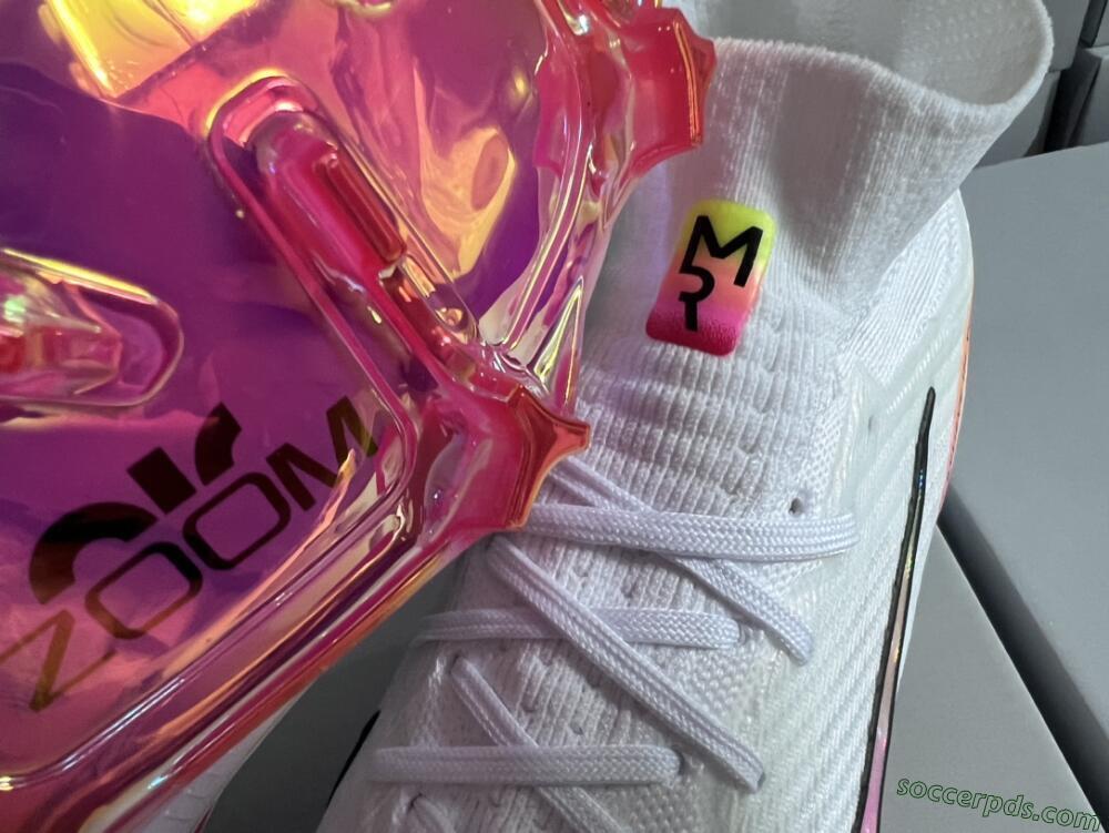 Nike Air Zoom Mercurial Superfly 9 Elite FG High-Tops Football Boots - White/Pink/Black/Yellow/Gold