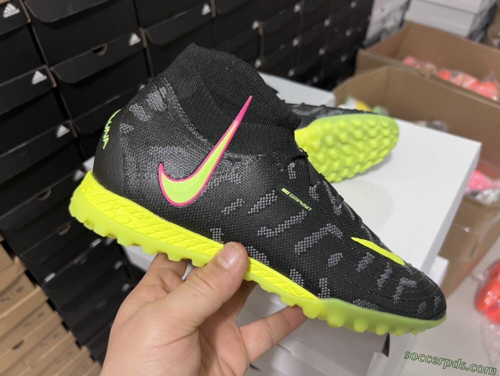 Nike Phantom Luna 2 Elite TF High-Tops Football Shoes - Black/Yellow/Pink