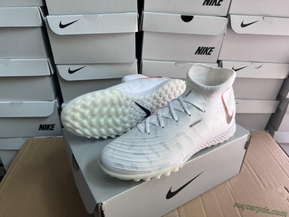 Nike Phantom Luna Elite NU TF High-Tops Football Shoes - White/Grey/Orange/Black