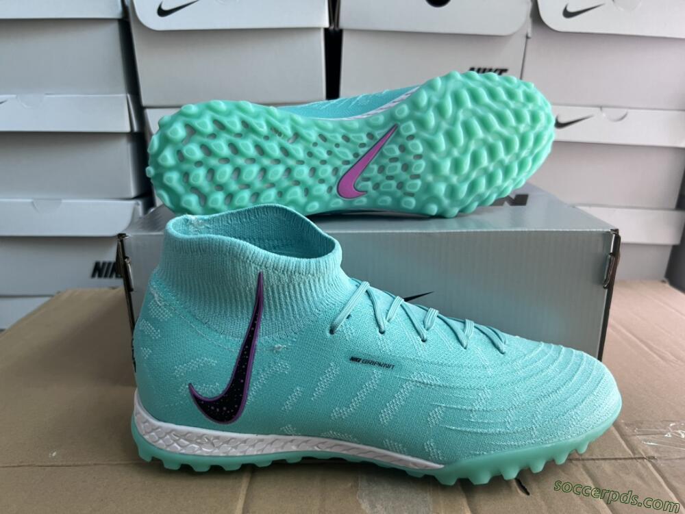 Nike Phantom Luna 2 Elite LV8 TF High-Tops Football Shoes - Jade/Black/Purple