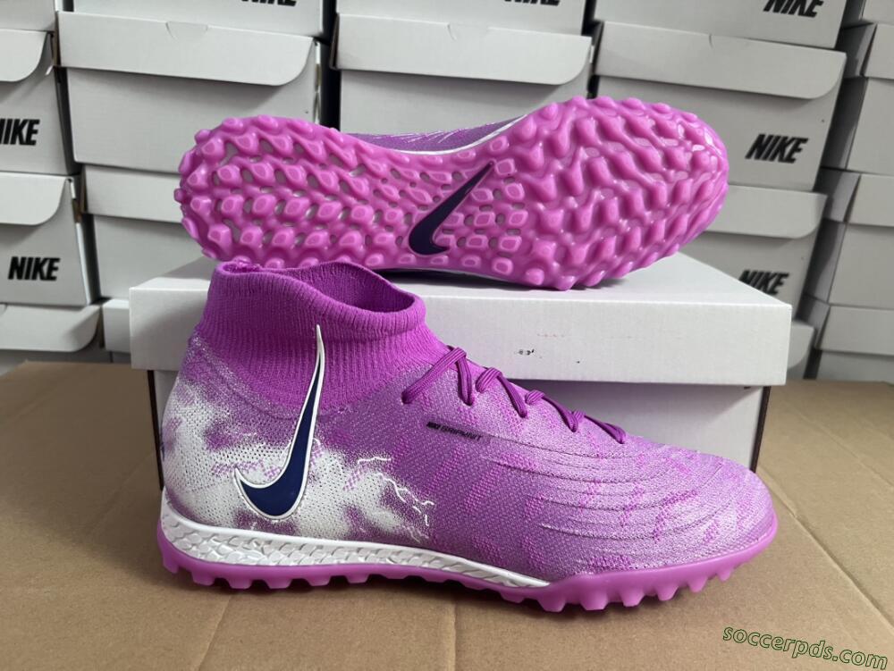 Nike Phantom Luna Elite NU TF High-Tops Football Shoes - Purple/White/Black