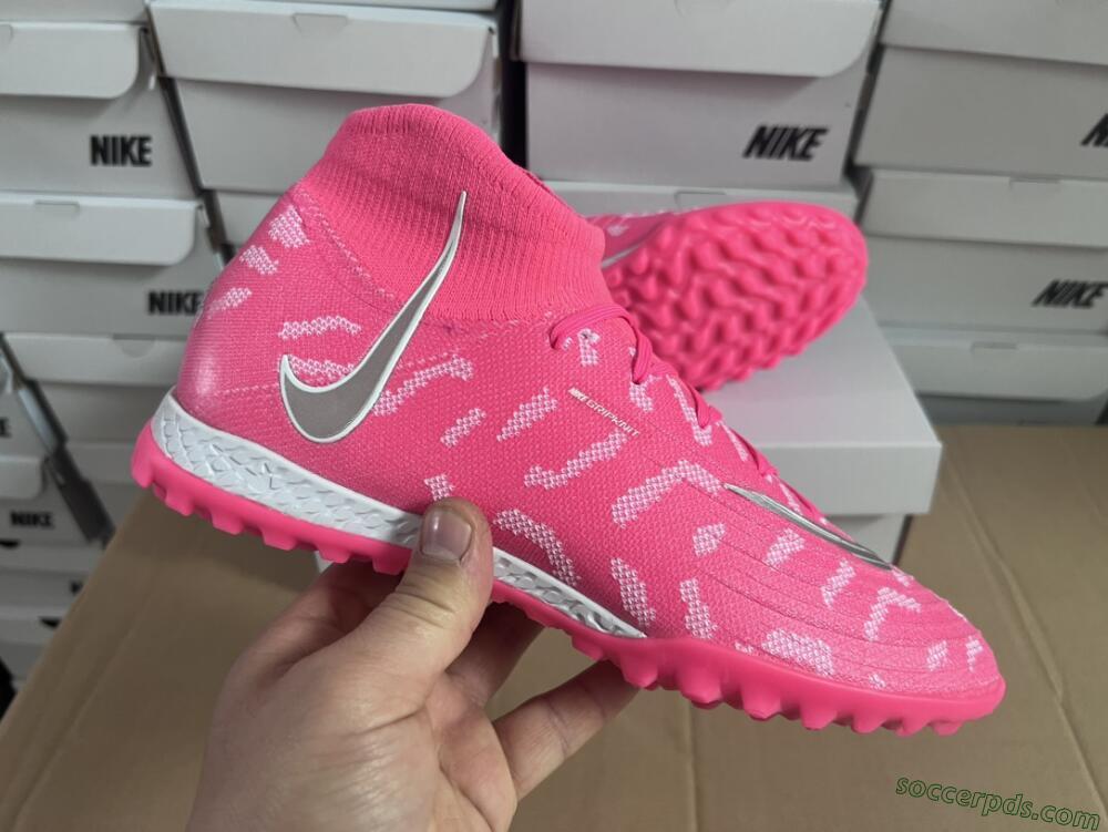 Nike Phantom Luna 2 Elite TF High-Tops Football Shoes - Pink/Silver/White