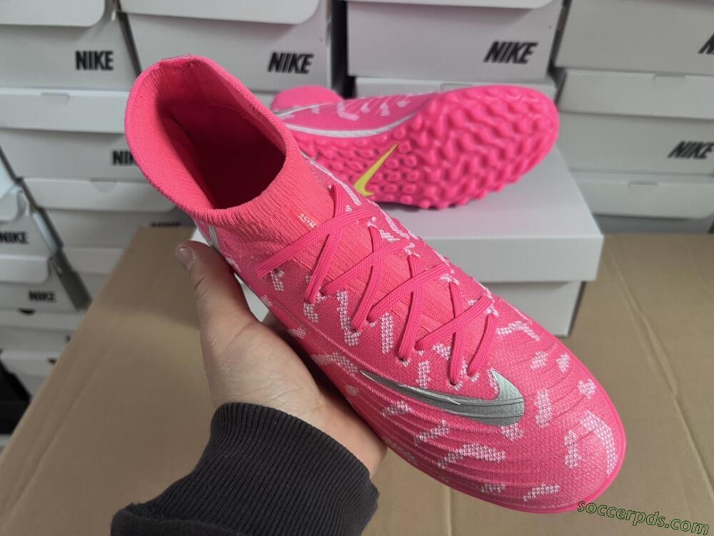 Nike Phantom Luna 2 Elite TF High-Tops Football Shoes - Pink/Silver/White