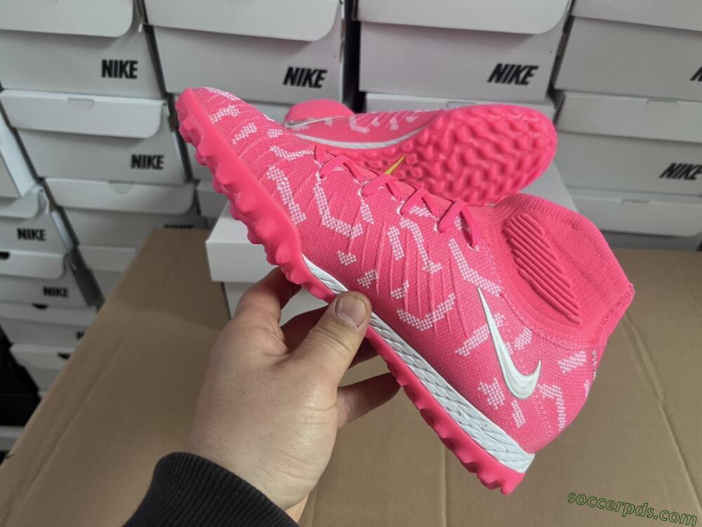 Nike Phantom Luna 2 Elite TF High-Tops Football Shoes - Pink/Silver/White