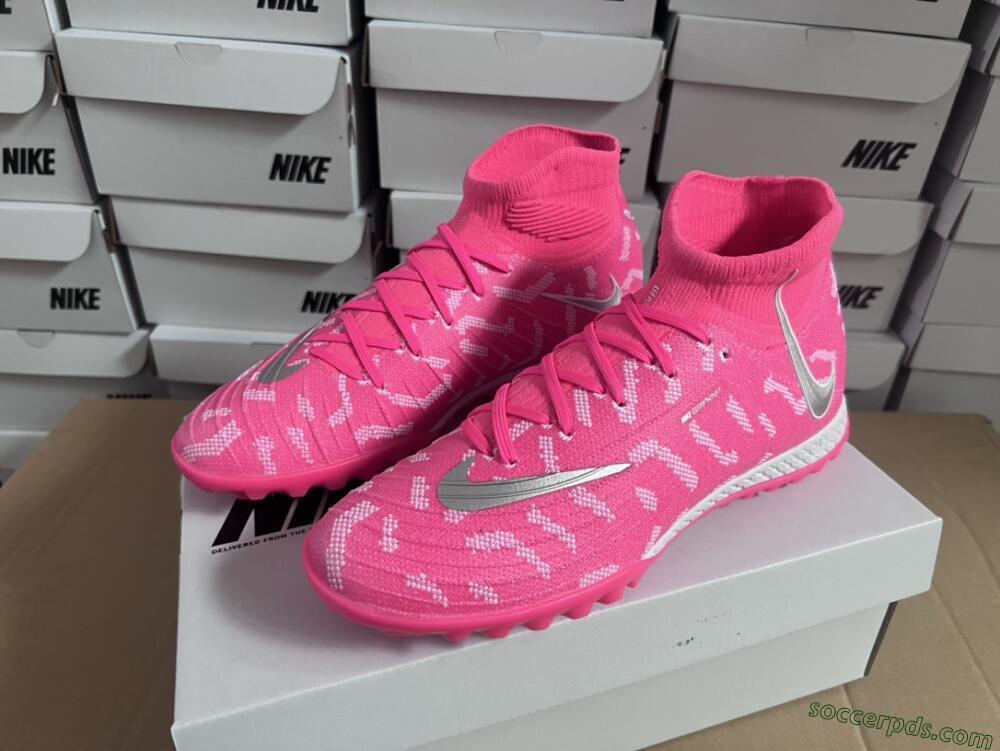 Nike Phantom Luna 2 Elite TF High-Tops Football Shoes - Pink/Silver/White