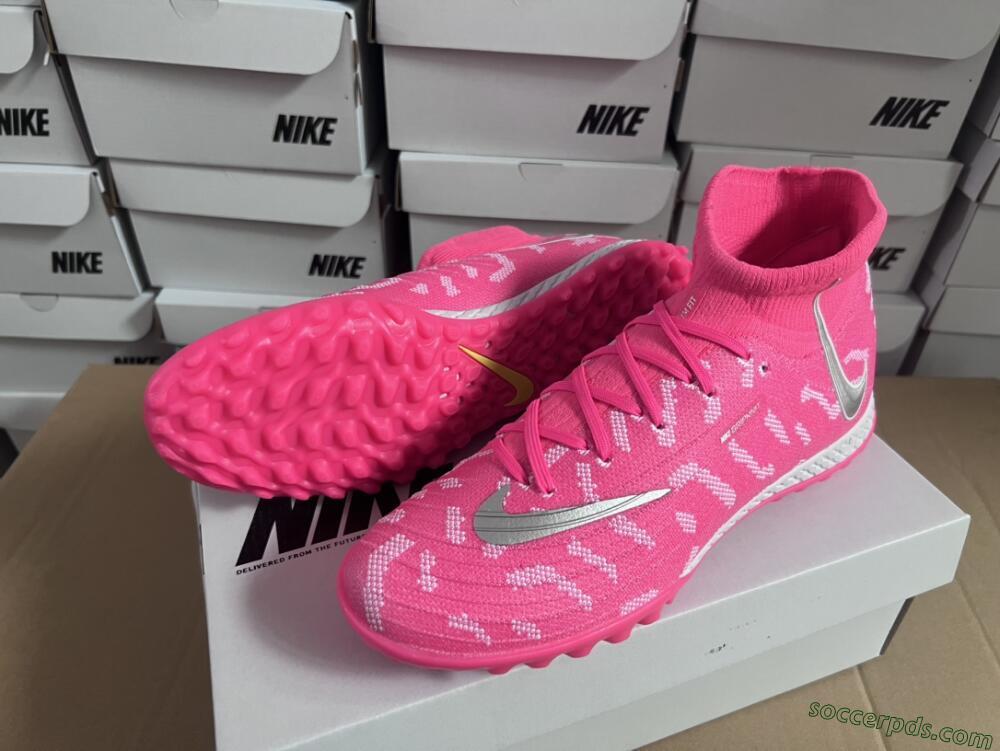Nike Phantom Luna 2 Elite TF High-Tops Football Shoes - Pink/Silver/White