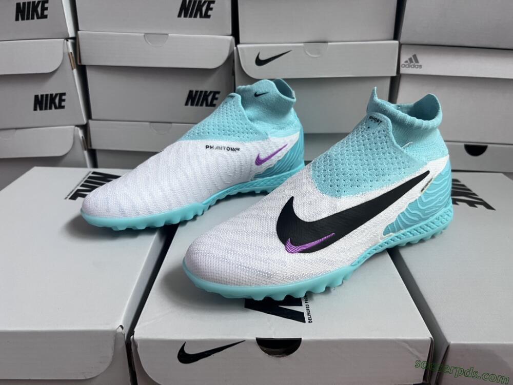Nike Phantom GX Elite DF Link TF High-Tops Football Shoes - White/Black/Jade
