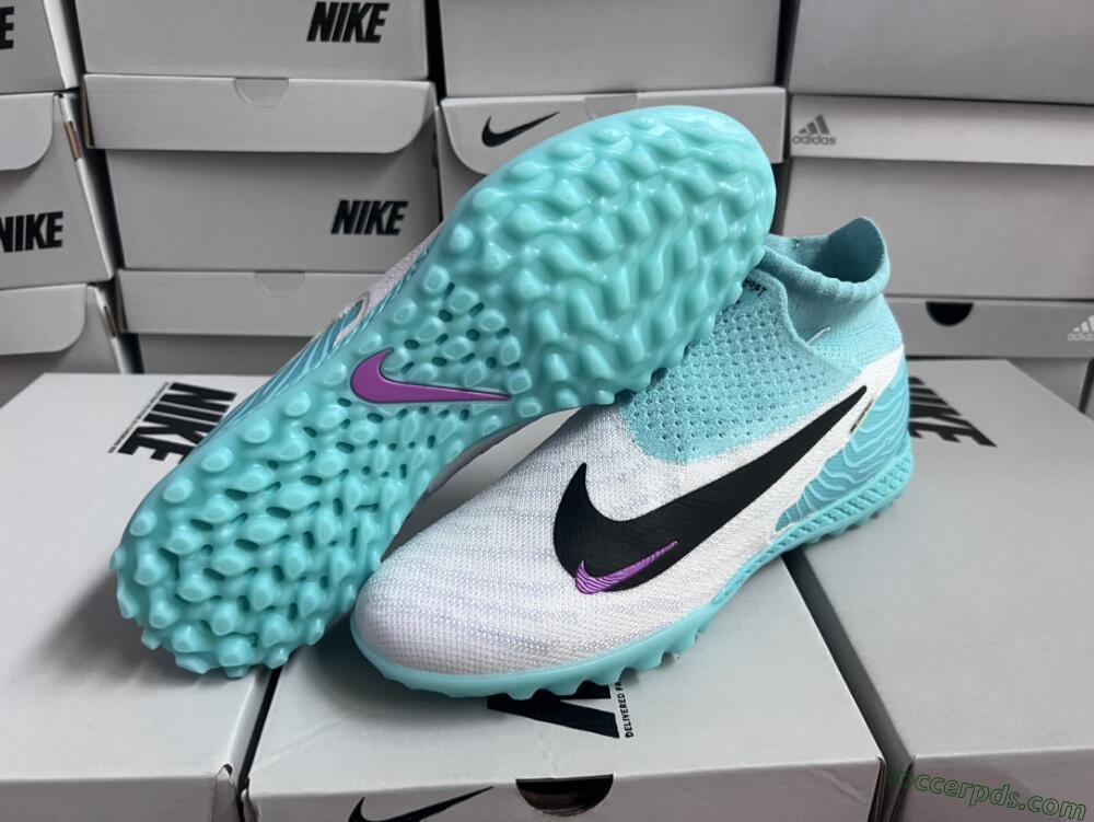Nike Phantom GX Elite DF Link TF High-Tops Football Shoes - White/Black/Jade