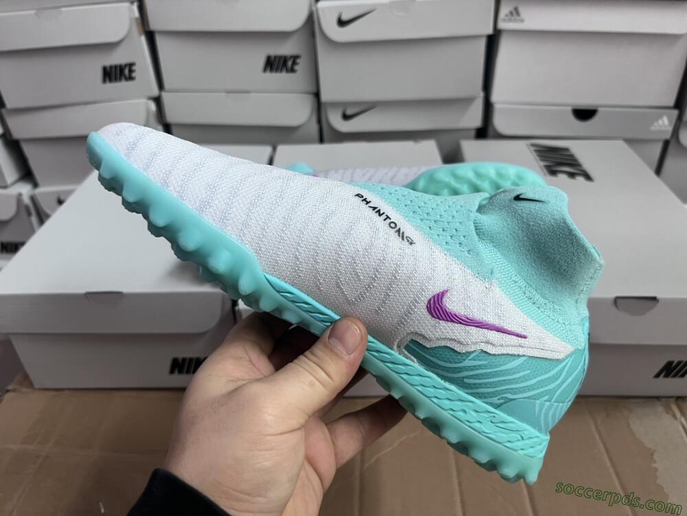 Nike Phantom GX Elite DF Link TF High-Tops Football Shoes - White/Black/Jade