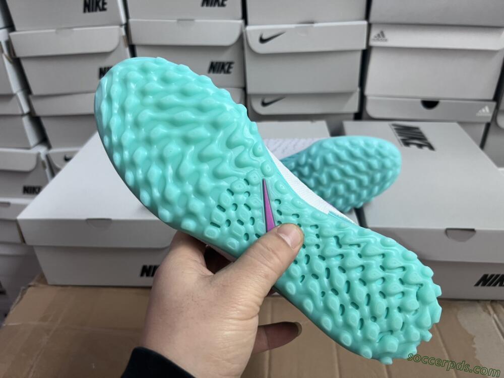 Nike Phantom GX Elite DF Link TF High-Tops Football Shoes - White/Black/Jade