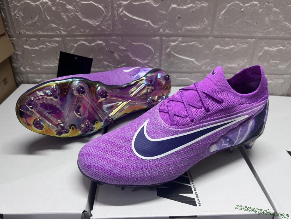 Nike Phantom GX Elite FG Low-Tops Football Boots - Purple/Black/White/Gold