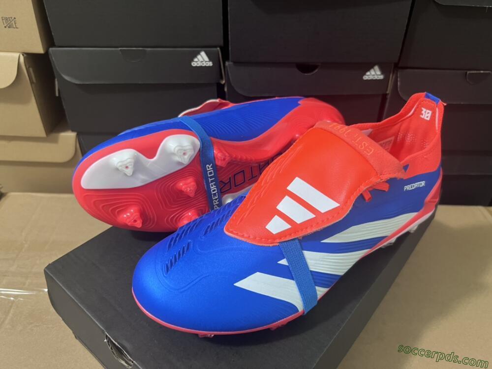 Adidas Predator Elite Foldover Tongue FG Low-Tops Football Boots - Blue/White/Red