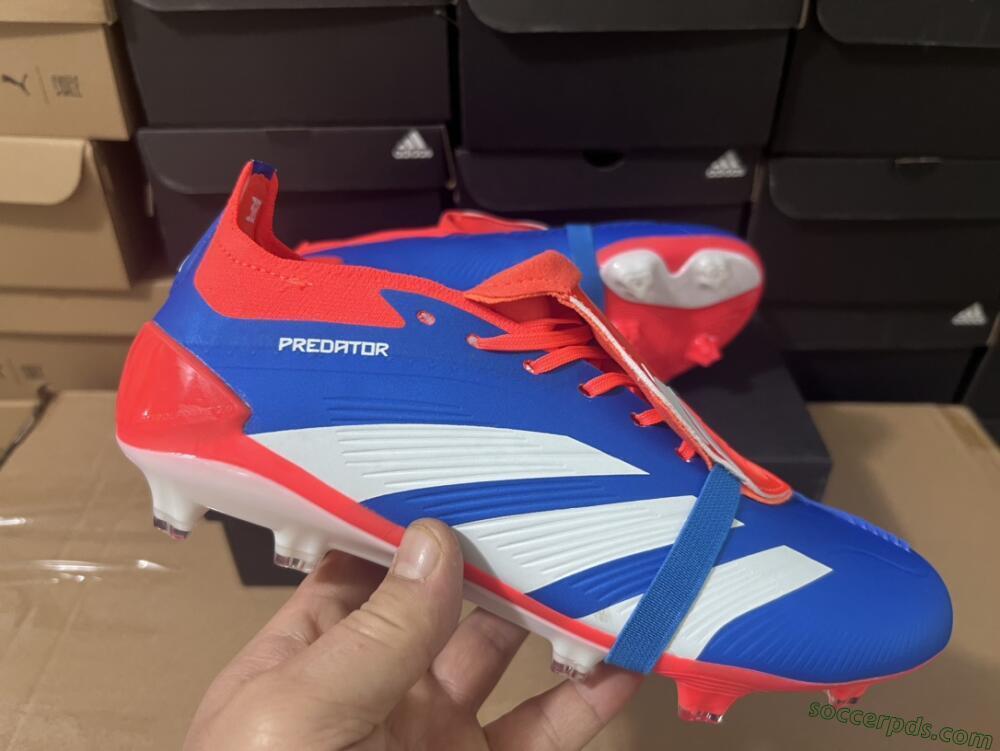 Adidas Predator Elite Foldover Tongue FG Low-Tops Football Boots - Blue/White/Red