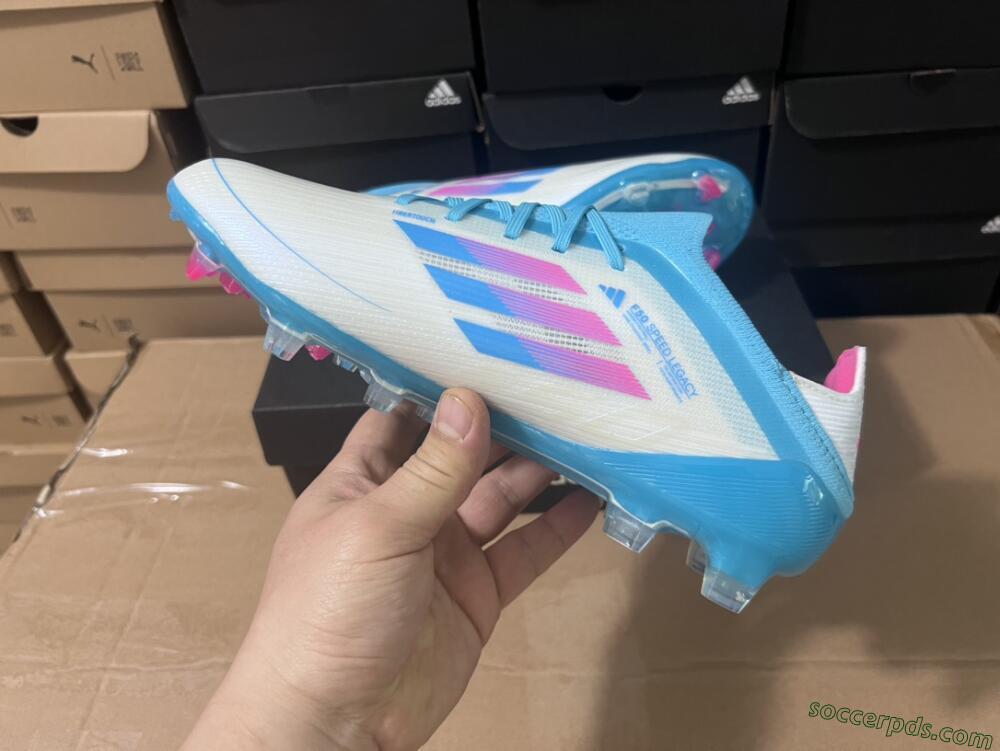 Adidas F50 Adizero FG Low-Tops Football Boots - White/Blue/Pink