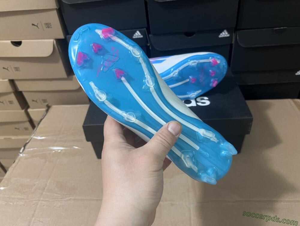 Adidas F50 Adizero FG Low-Tops Football Boots - White/Blue/Pink