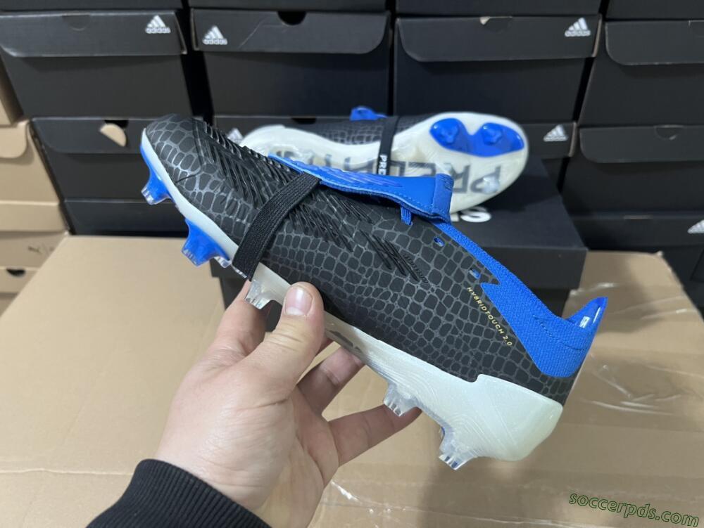 Adidas Predator Elite Foldover Tongue FG Low-Tops Football Boots - Black/White/Blue