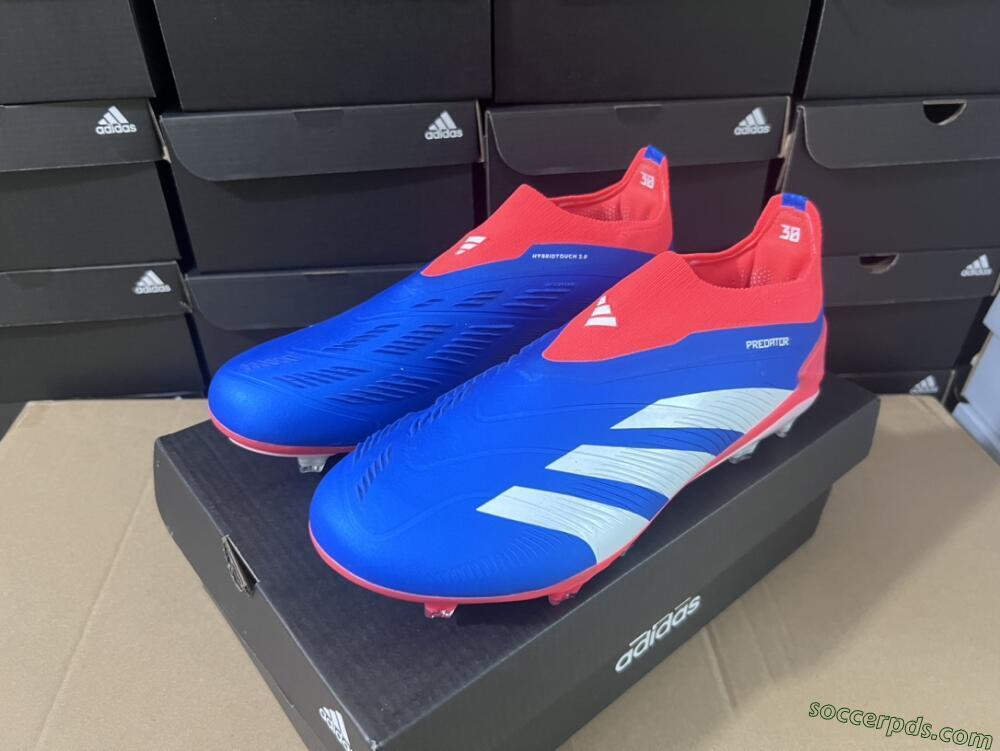 Adidas Predator Elite Laceless FG Low-Tops Football Boots - Blue/White/Red