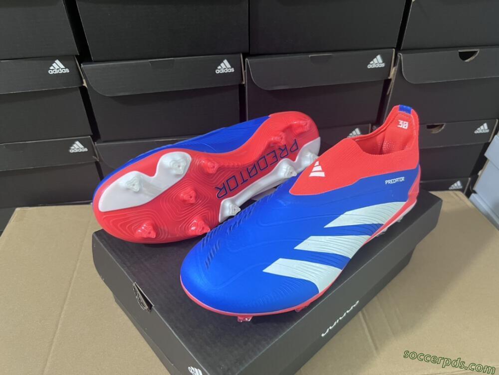 Adidas Predator Elite Laceless FG Low-Tops Football Boots - Blue/White/Red