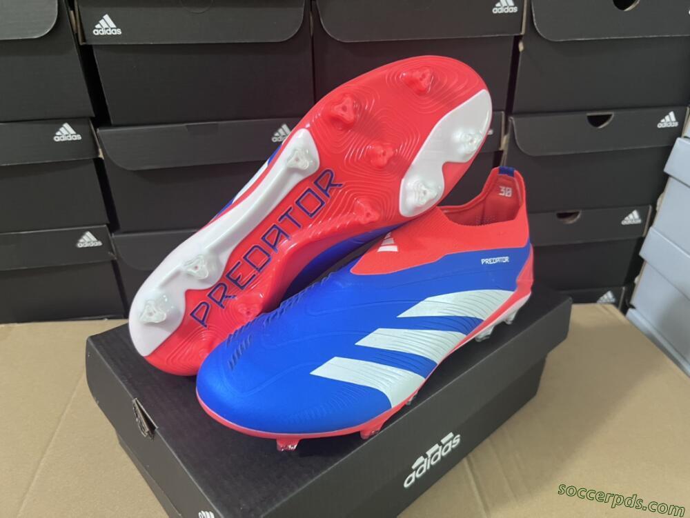 Adidas Predator Elite Laceless FG Low-Tops Football Boots - Blue/White/Red