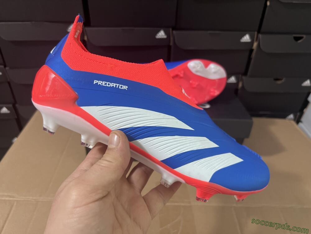 Adidas Predator Elite Laceless FG Low-Tops Football Boots - Blue/White/Red