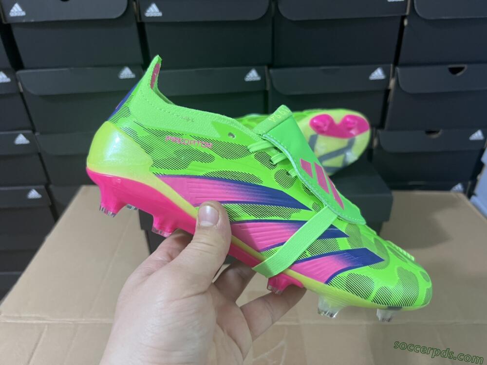 Adidas Predator Elite Foldover Tongue FG Low-Tops Football Boots - Green/Pink/Purple/Yellow