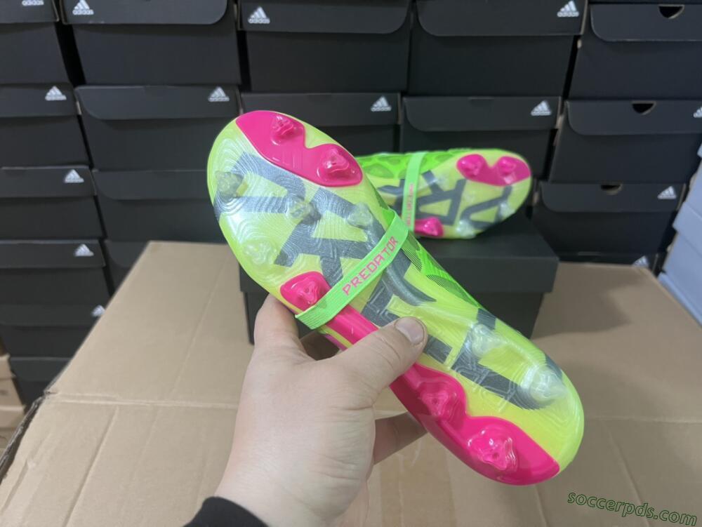 Adidas Predator Elite Foldover Tongue FG Low-Tops Football Boots - Green/Pink/Purple/Yellow