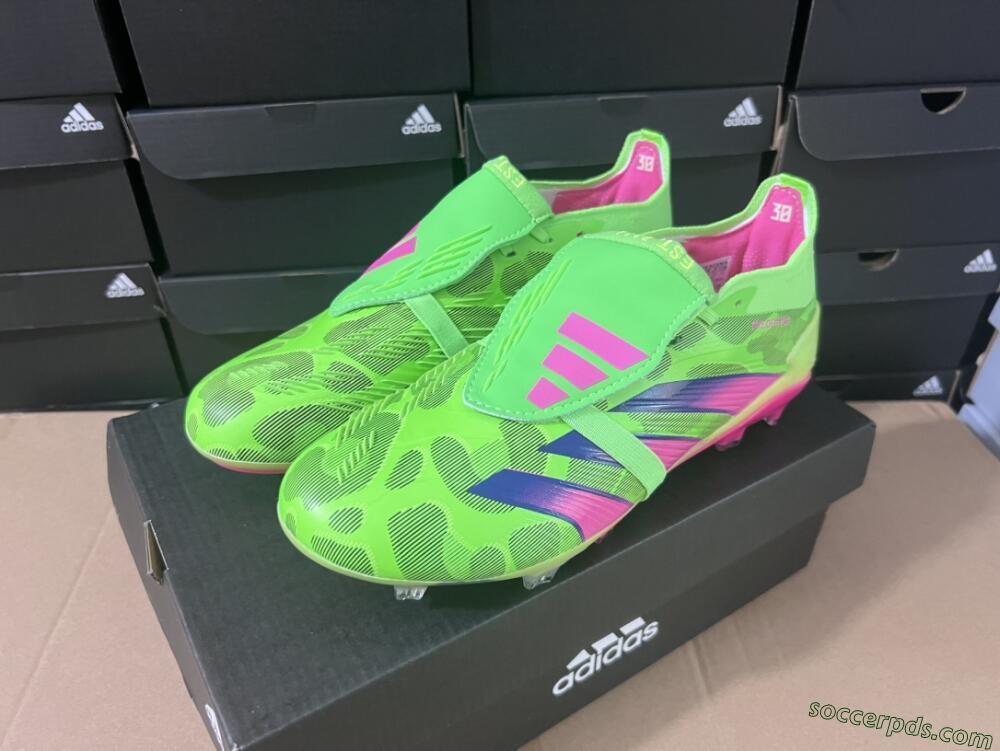 Adidas Predator Elite Foldover Tongue FG Low-Tops Football Boots - Green/Pink/Purple/Yellow