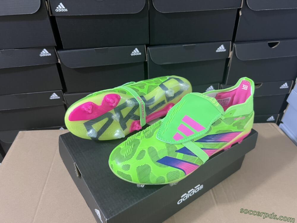 Adidas Predator Elite Foldover Tongue FG Low-Tops Football Boots - Green/Pink/Purple/Yellow