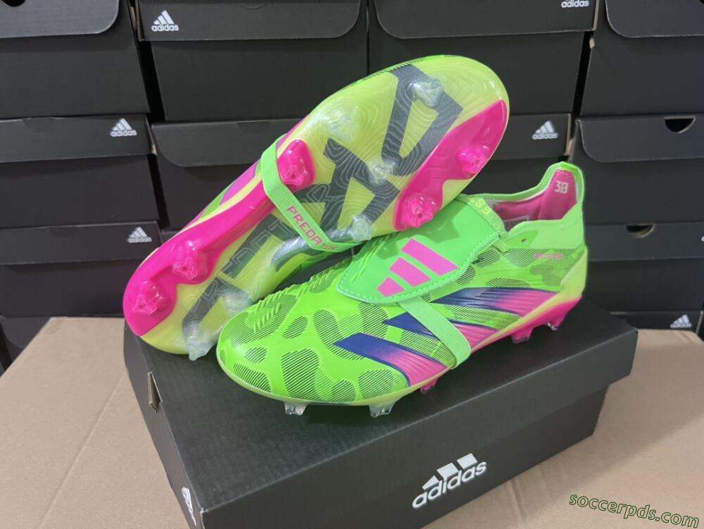 Adidas Predator Elite Foldover Tongue FG Low-Tops Football Boots - Green/Pink/Purple/Yellow