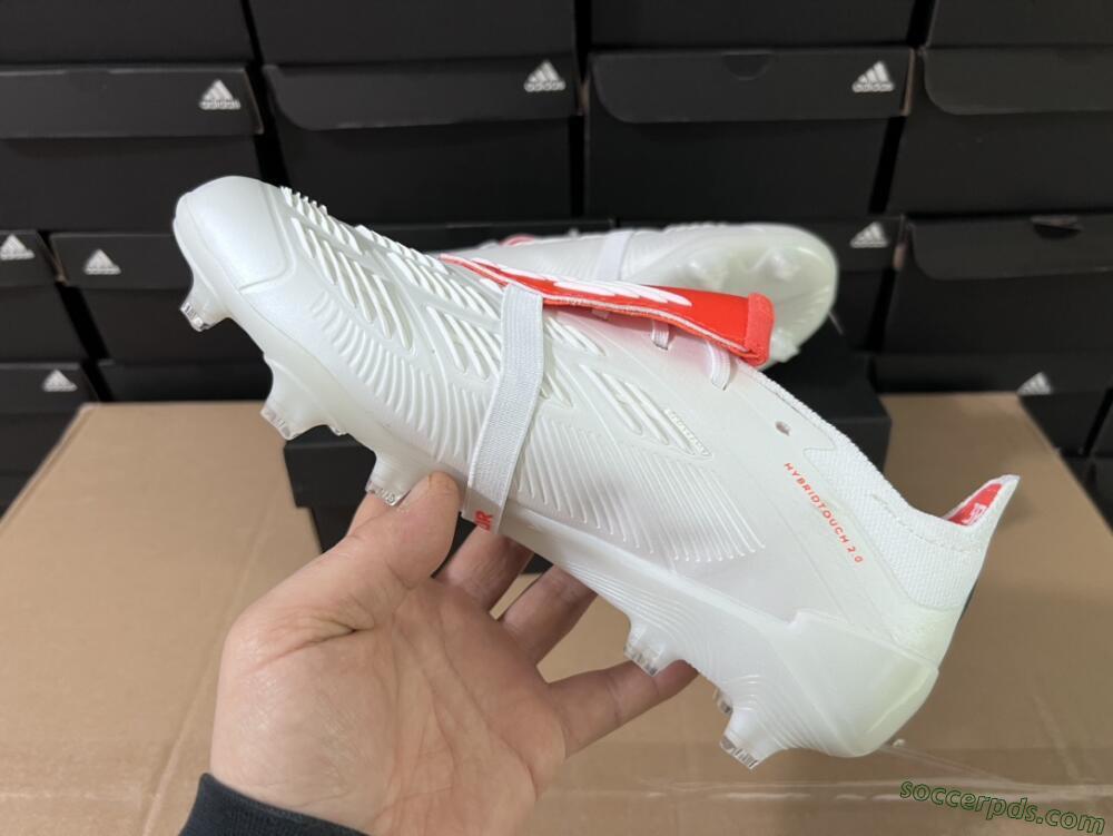 Adidas Predator Elite Foldover Tongue FG Low-Tops Football Boots - Beige/White/Red
