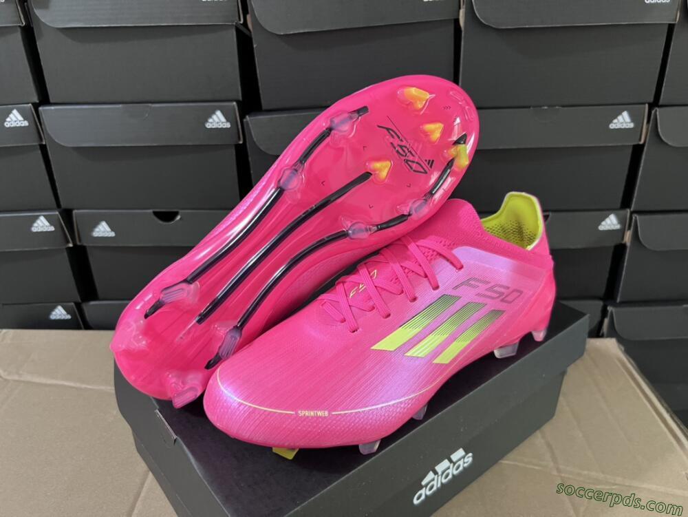 Adidas F50 Adizero FG Low-Tops Football Boots - Pink/Yellow/Black