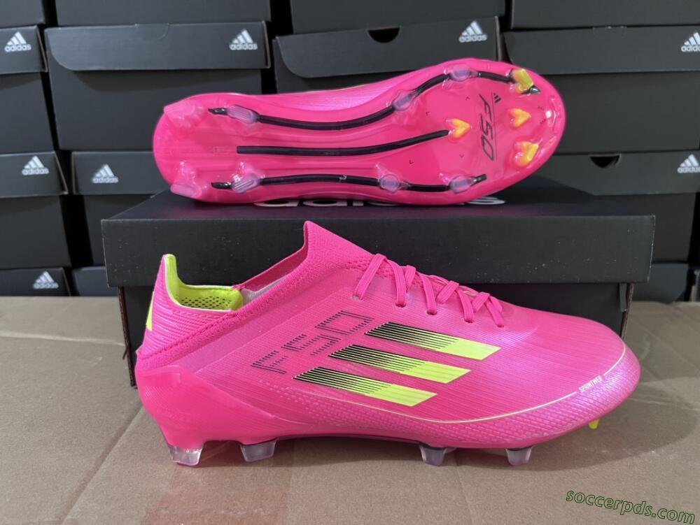 Adidas F50 Adizero FG Low-Tops Football Boots - Pink/Yellow/Black