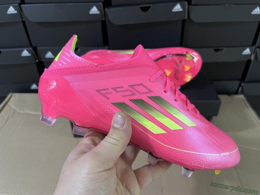 Adidas F50 Adizero FG Low-Tops Football Boots - Pink/Yellow/Black