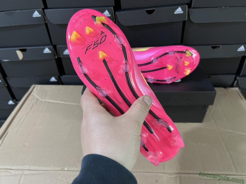 Adidas F50 Adizero FG Low-Tops Football Boots - Pink/Yellow/Black