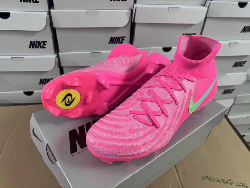 Nike Phantom Luna Elite NU FG High-Tops Football Boots - Pink/Yellow/Jade