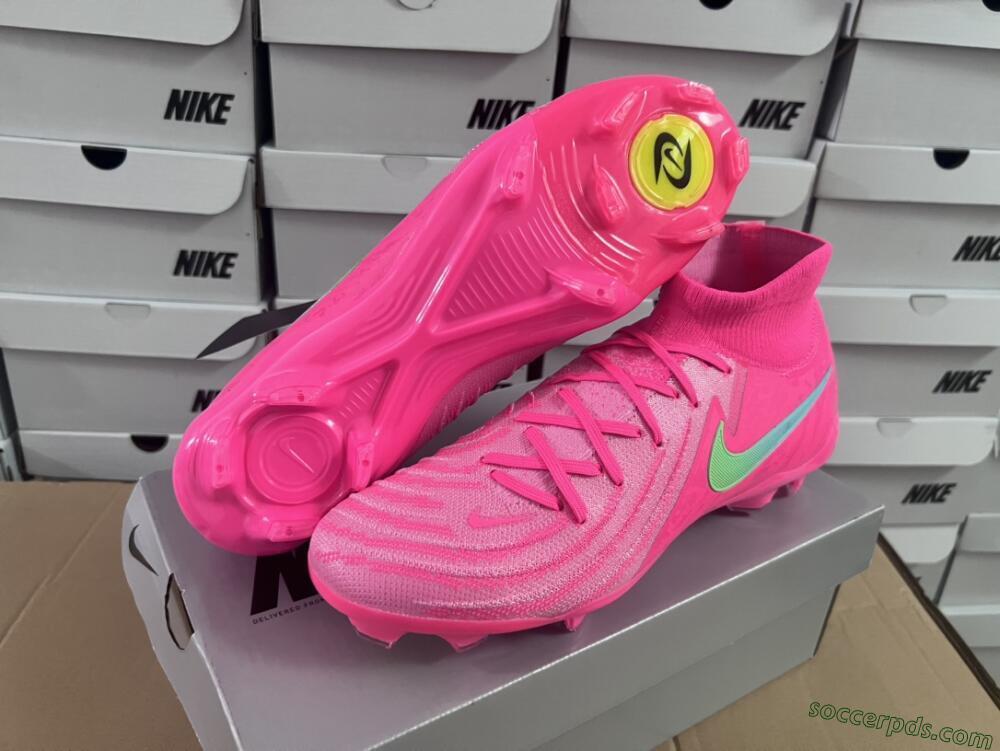 Nike Phantom Luna Elite NU FG High-Tops Football Boots - Pink/Yellow/Jade