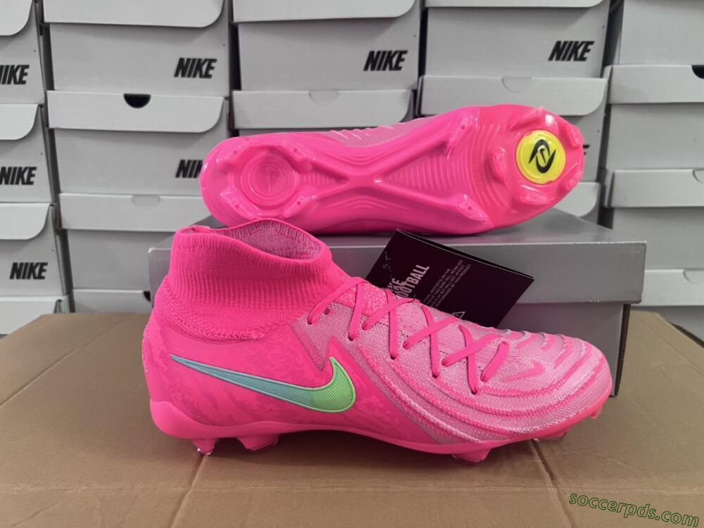 Nike Phantom Luna Elite NU FG High-Tops Football Boots - Pink/Yellow/Jade