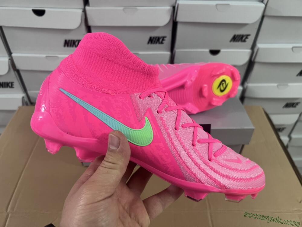 Nike Phantom Luna Elite NU FG High-Tops Football Boots - Pink/Yellow/Jade