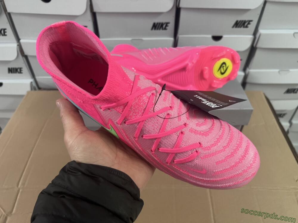Nike Phantom Luna Elite NU FG High-Tops Football Boots - Pink/Yellow/Jade