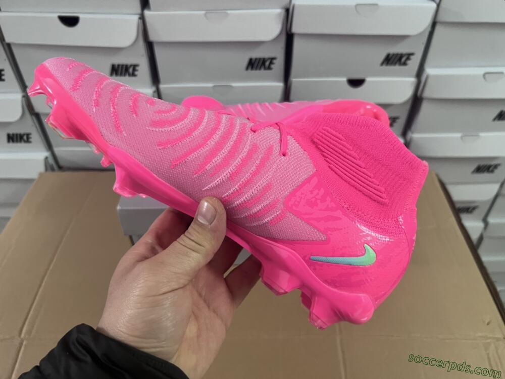 Nike Phantom Luna Elite NU FG High-Tops Football Boots - Pink/Yellow/Jade