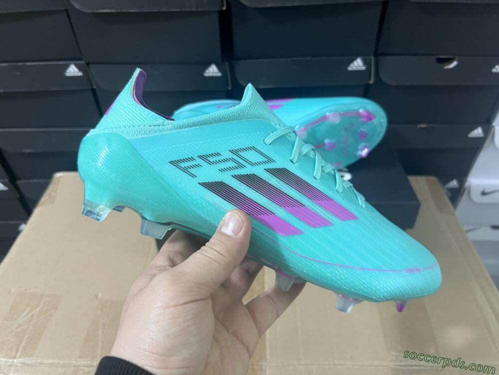 Adidas F50 Adizero FG Low-Tops Football Boots - Jade/Purple/Blue