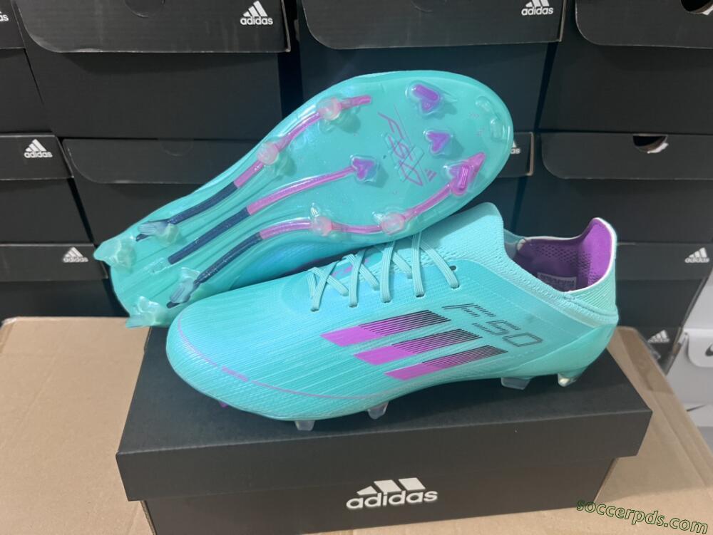 Adidas F50 Adizero FG Low-Tops Football Boots - Jade/Purple/Blue