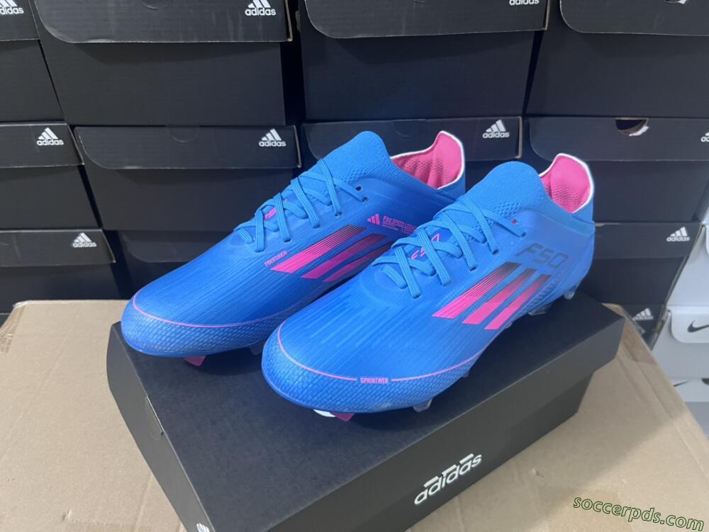 Adidas F50 Adizero FG Low-Tops Football Boots - Blue/Pink