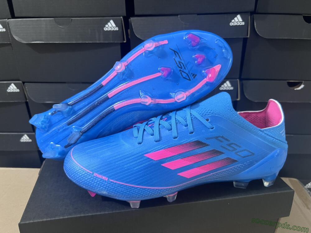 Adidas F50 Adizero FG Low-Tops Football Boots - Blue/Pink