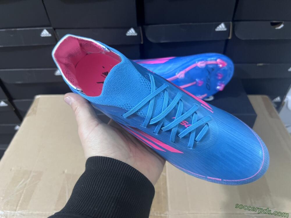 Adidas F50 Adizero FG Low-Tops Football Boots - Blue/Pink